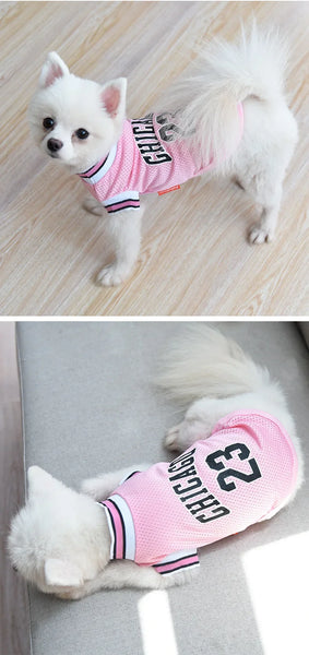 Summer Dog Basketball Jersey: Breathable Shirts for Puppies