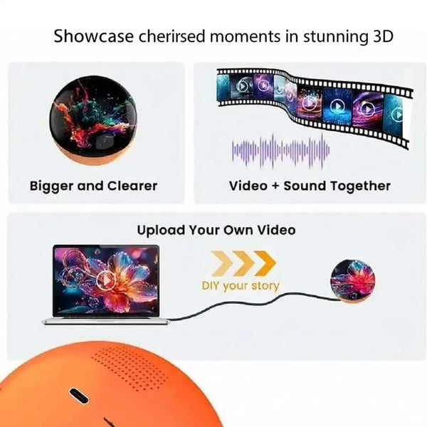 Eternal Glow 3D Crystal Ball – Digital Photo & Video Keepsake