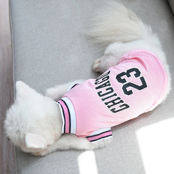 Summer Dog Basketball Jersey: Breathable Shirts for Puppies