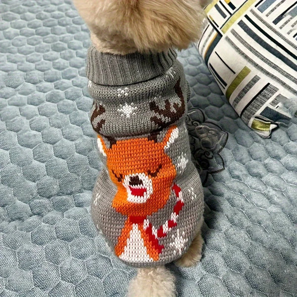 Frosty Friends Pet Christmas Sweater – Soft Holiday Outfit for Dogs & Puppies