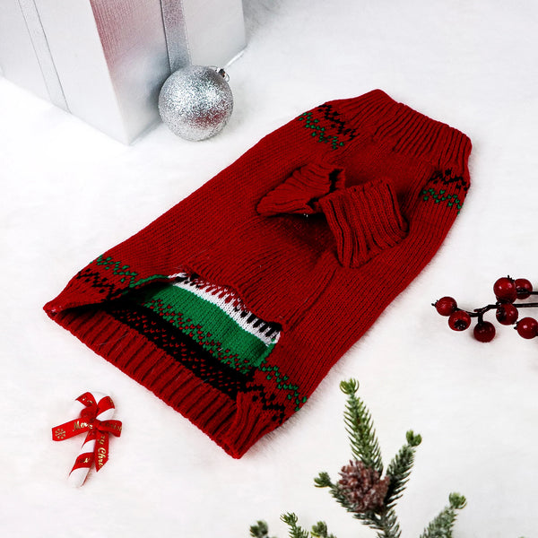 Snowflake Joy Pet Christmas Sweater – Cozy Holiday Outfit for Dogs & Puppies