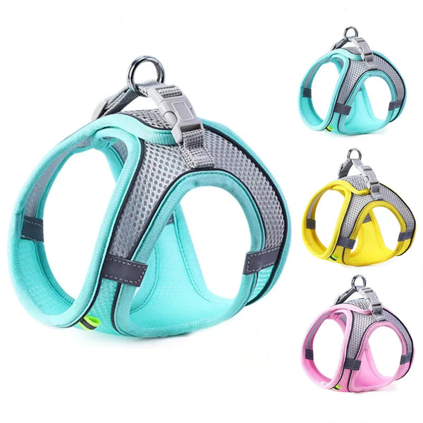 Reflective Adjustable Dog Harness: Breathable, Safe Pet Vest for Outdoor Walks