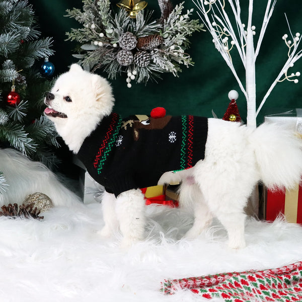 Snowflake Joy Pet Christmas Sweater – Cozy Holiday Outfit for Dogs & Puppies