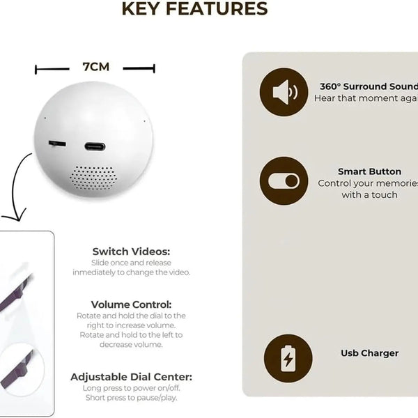 Eternal Glow 3D Crystal Ball – Digital Photo & Video Keepsake