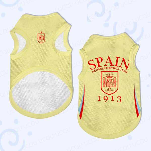Spain Pet Soccer Jersey - Classic Fanwear for Dogs & Cats