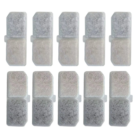 Cat water fountain filters 10pcs set made of plastic, 400g total, designed to keep pet water clean and fresh. Ideal replacement filters for pet fountains.