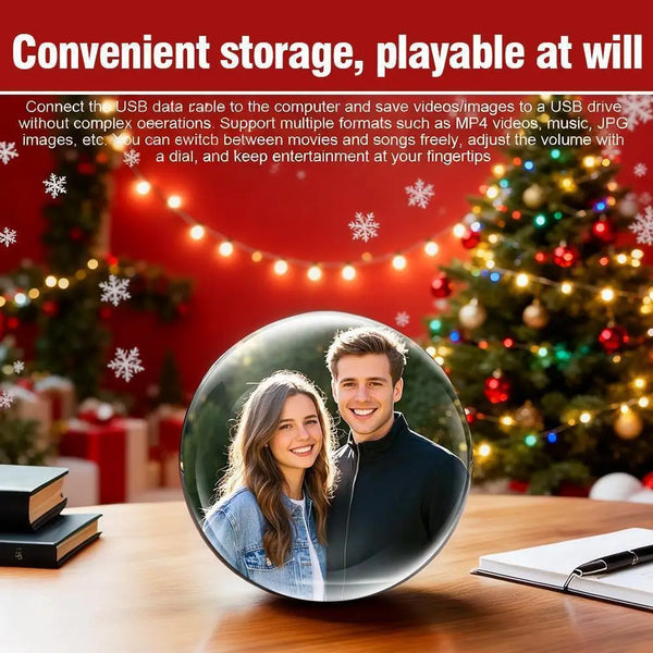 Crystal Vision 3D Digital Photo & Video Ball – Customizable Electronic Gift Display