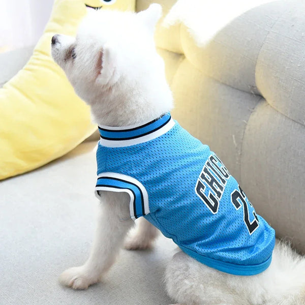 Summer Dog Basketball Jersey: Breathable Shirts for Puppies