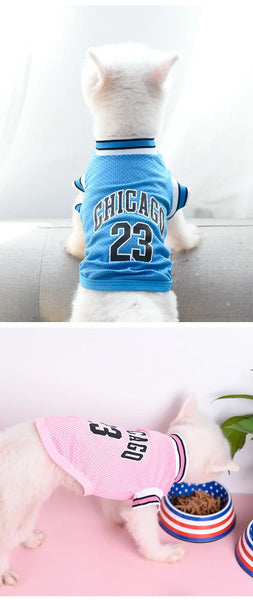 Summer Dog Basketball Jersey: Breathable Shirts for Puppies
