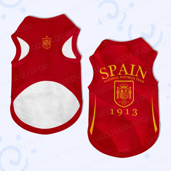 Spain Pet Soccer Jersey - Classic Fanwear for Dogs & Cats