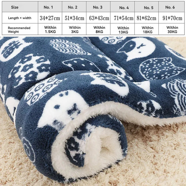 Soft Flannel Pet Bed Mat - Cozy Blanket for Dogs & Cats