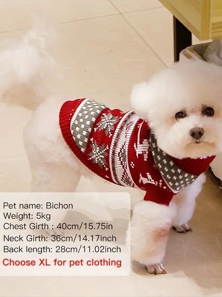 Frosty Friends Pet Christmas Sweater – Soft Holiday Outfit for Dogs & Puppies