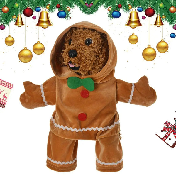 Gingerbread Man Christmas Pet Hoodie – Cozy Holiday Costume for Dogs & Puppie