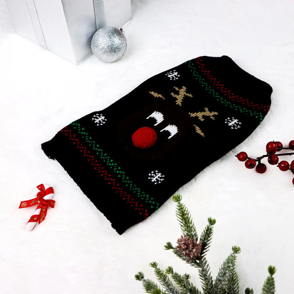 Snowflake Joy Pet Christmas Sweater – Cozy Holiday Outfit for Dogs & Puppies