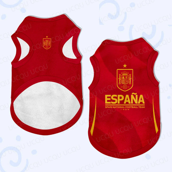 Spain Pet Soccer Jersey - Classic Fanwear for Dogs & Cats