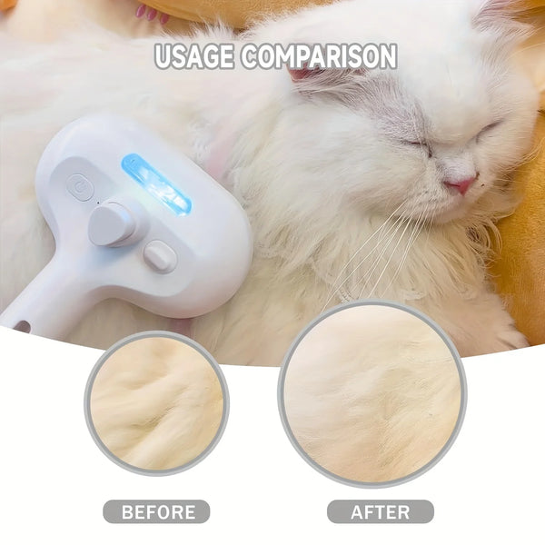 All-in-One Pet Grooming Spray Brush for Easy Shedding Control