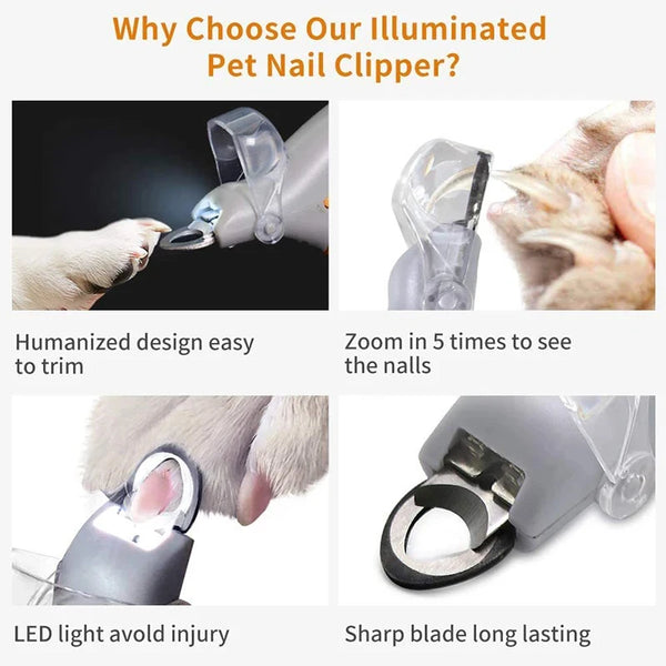 LED Pet Nail Clippers - Safe & Precision Grooming with Light