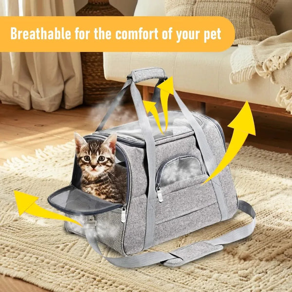 Stylish Travel Pet Carrier for Comfort & Style