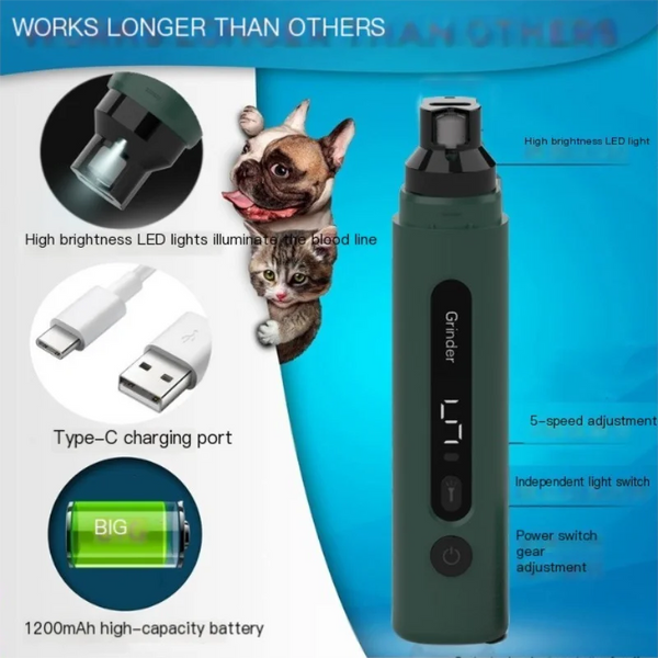 Safe Pet Electric Nail Trimmer: Stress-Free Grooming for Dogs and Cats